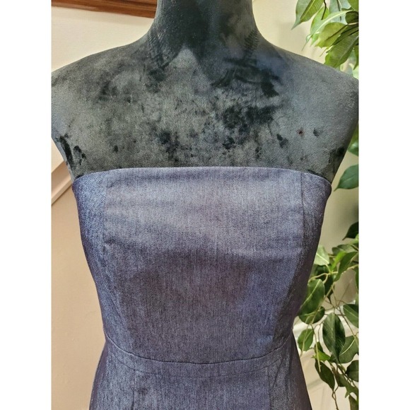 Merona Women's Solid Blue Cotton Off the Shoulder Short Length Dress Size 2 - Picture 5 of 10